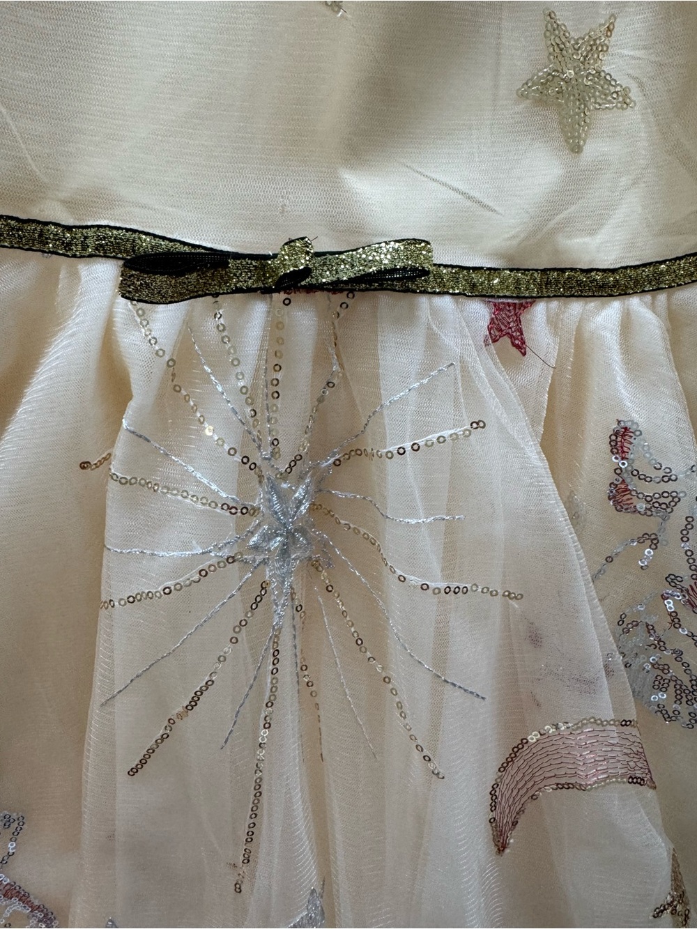Lola + The Boys Golden Star Tulle Sequin Unicorn Party Dress, Size 12 - Picture 7 of 13